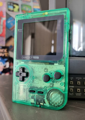 Game Boy POCKET (Clear Green) IPS Display