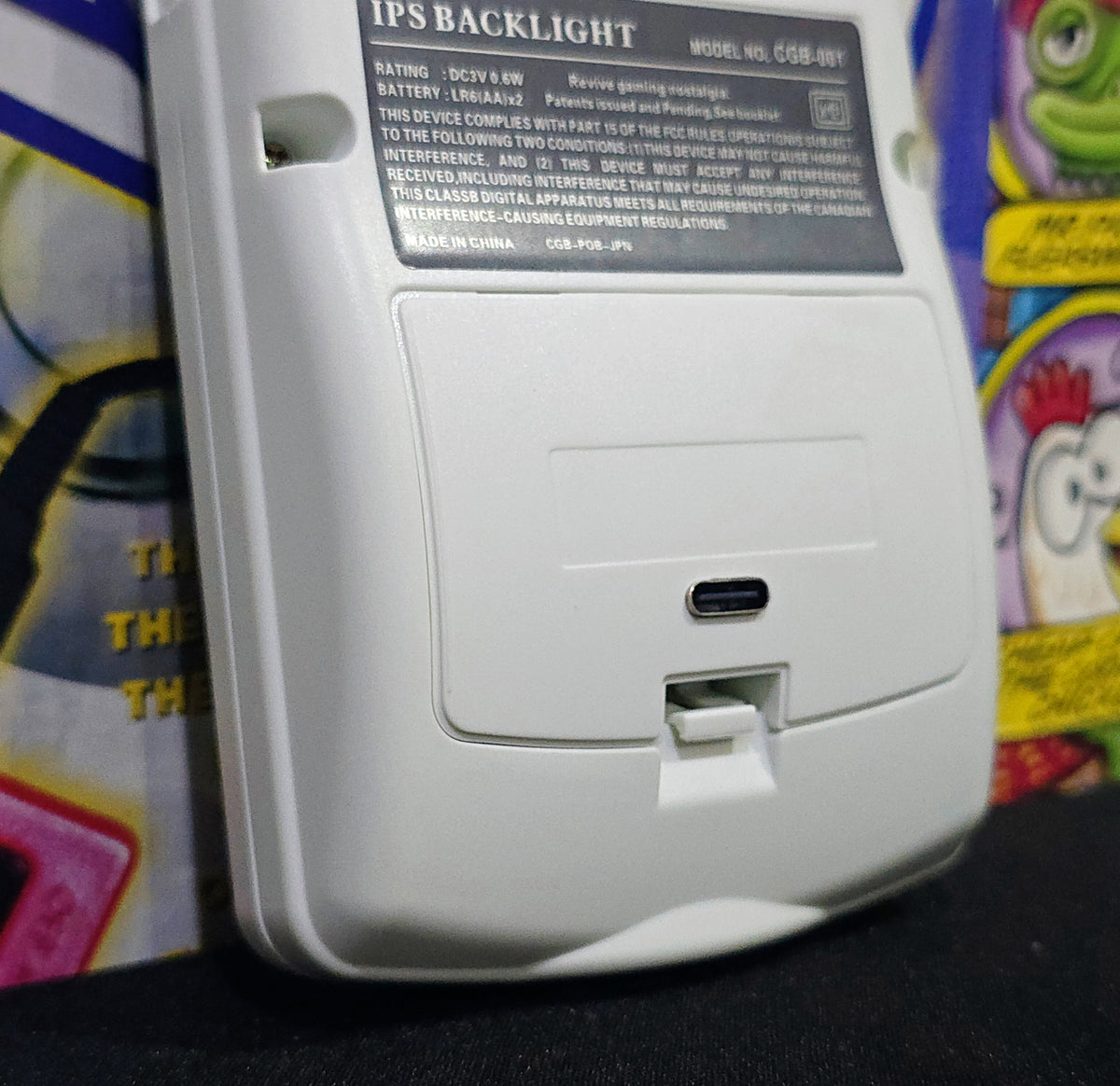GameBoy Color White (IPS SCREEN)(USB-C)