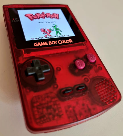 Game Boy Color Clear Red (IPS Screen Upgrade)