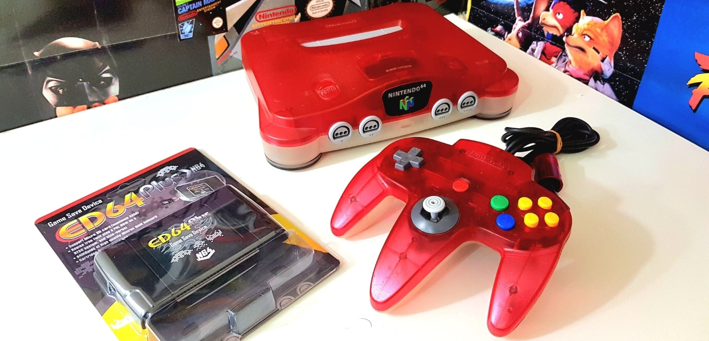 Nintendo 64 Clear Red (Complete in Box)